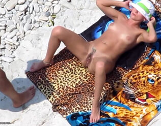 mature duo having hookup on the remote beach